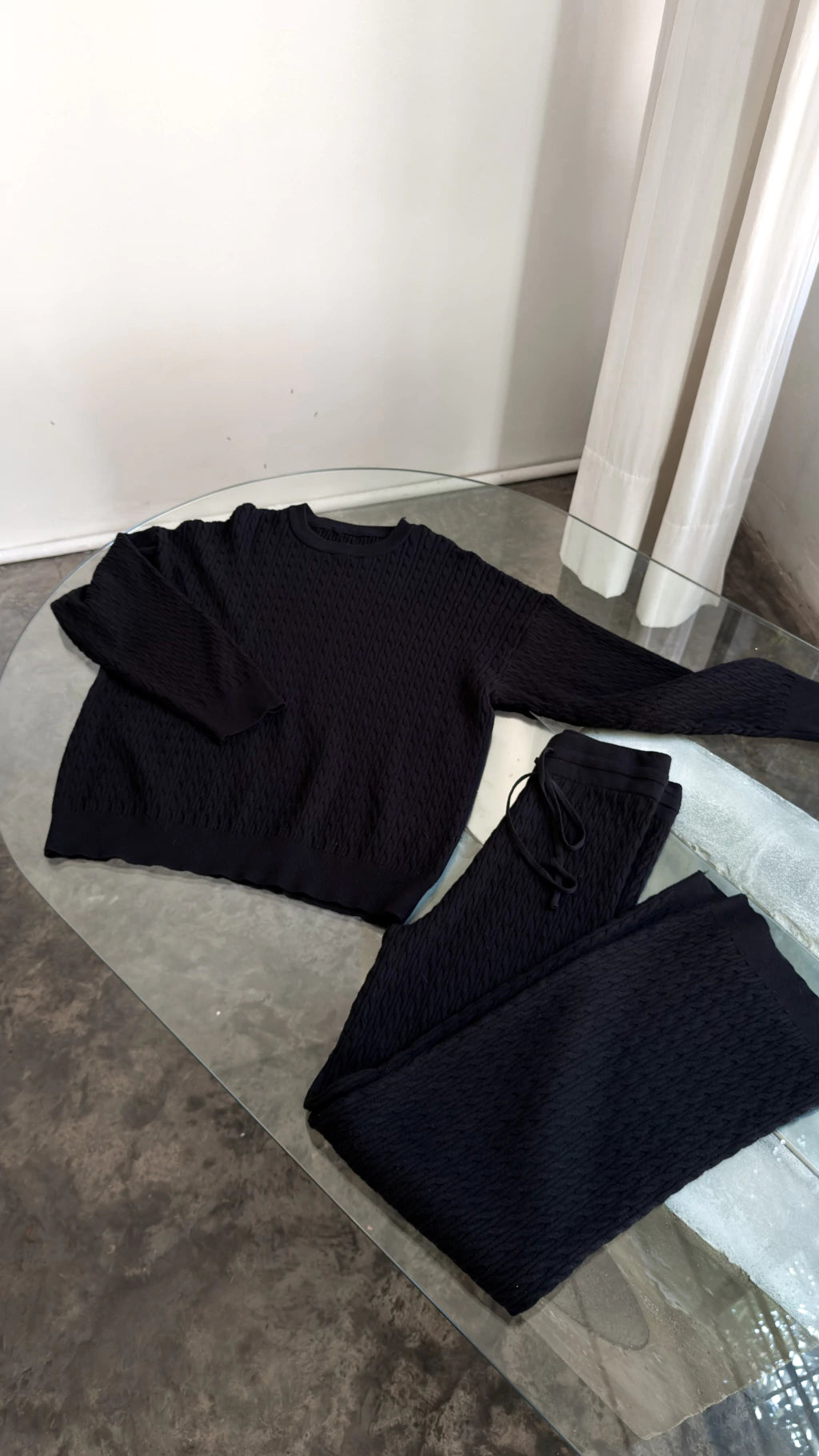 Conjunto tejido trenzado